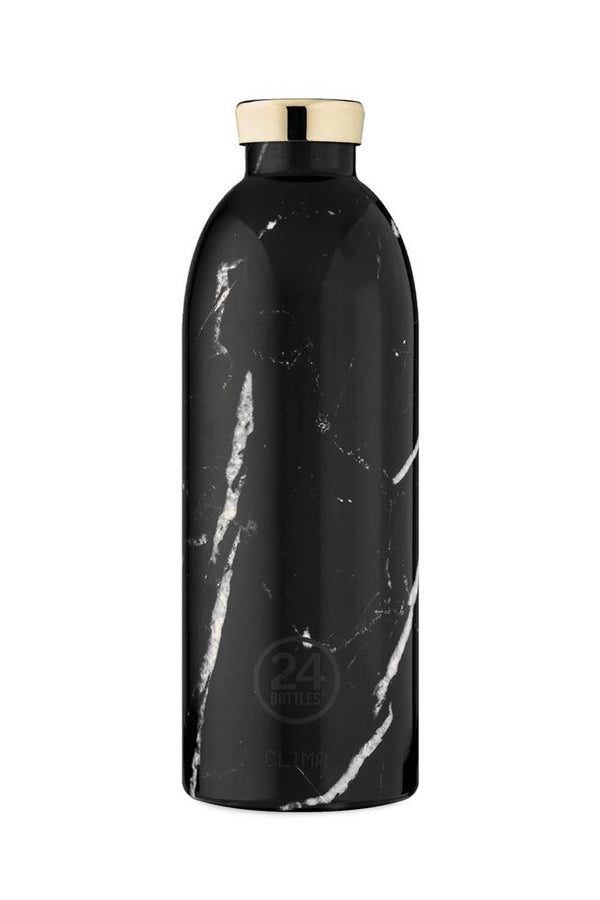 Gourde isotherme Clima en inox 'Black marble' | 24 BOTTLES