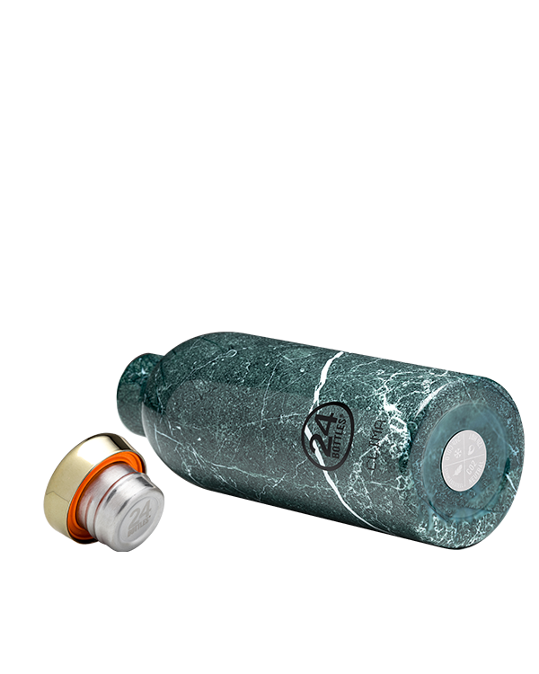 Gourde isotherme Clima en inox 'Green marble' | 24 BOTTLES