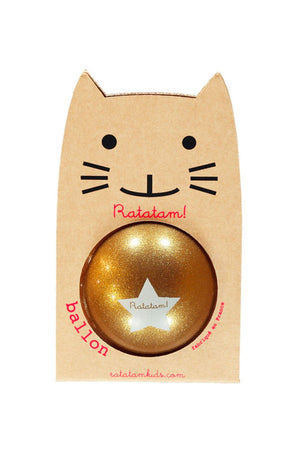 Grand ballon Chat Paillettes Or 22cm | RATATAM