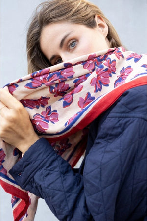 Grand foulard Dupatta 'Violetta' Macadamia | APACHES COLLECTIONS