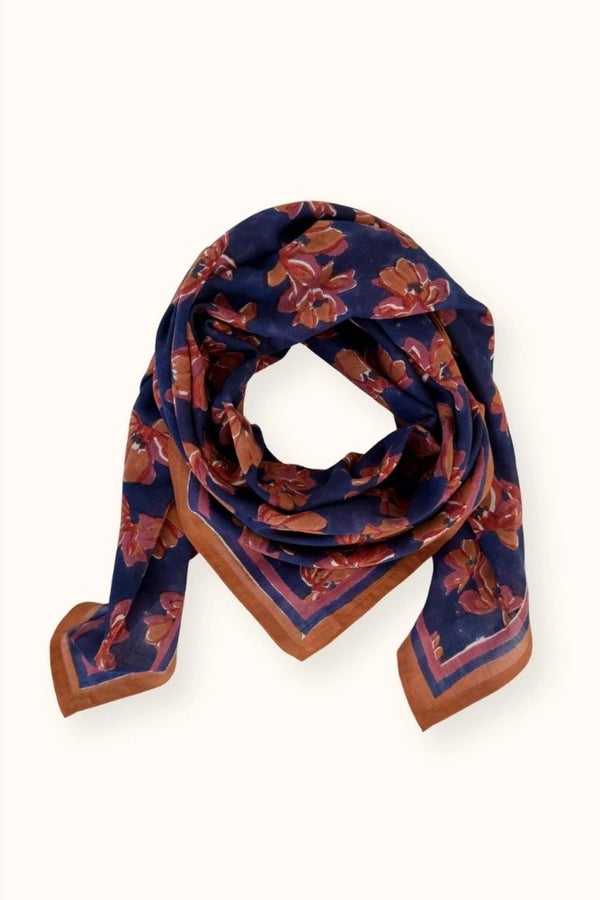 Grand foulard Dupatta 'Violetta' Navy | APACHES COLLECTIONS