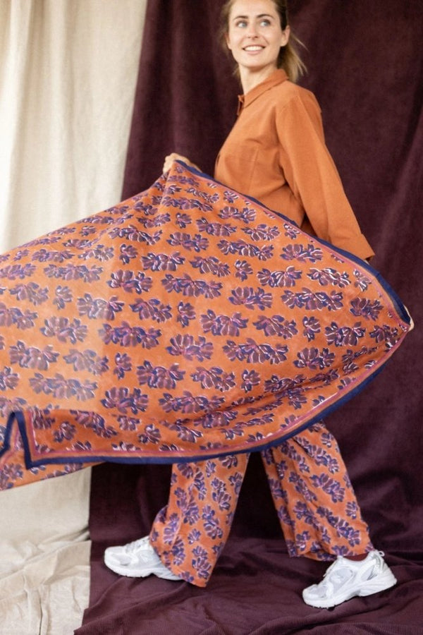 Grand foulard Dupatta 'Violeta' Rust | APACHES COLLECTIONS