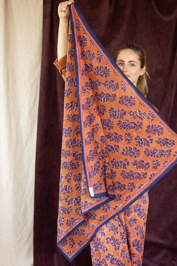Grand foulard Dupatta 'Violeta' Rust | APACHES COLLECTIONS