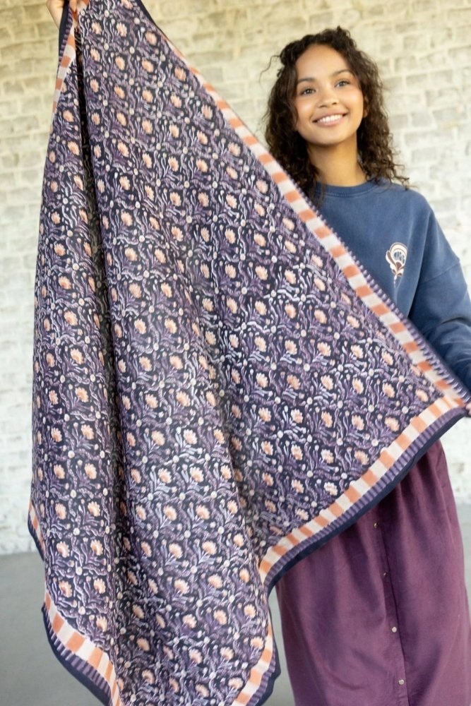 Foulard Latika 'Cactus' Navy | APACHES COLLECTIONS