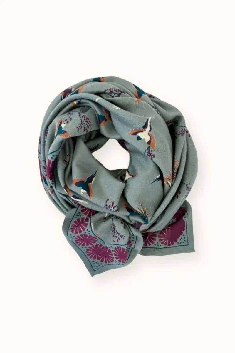 Foulard Latika 'Cerisier' Grey | APACHES COLLECTIONS