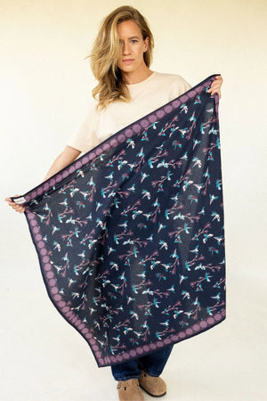 Foulard Latika 'Cerisier' Navy | APACHES COLLECTIONS