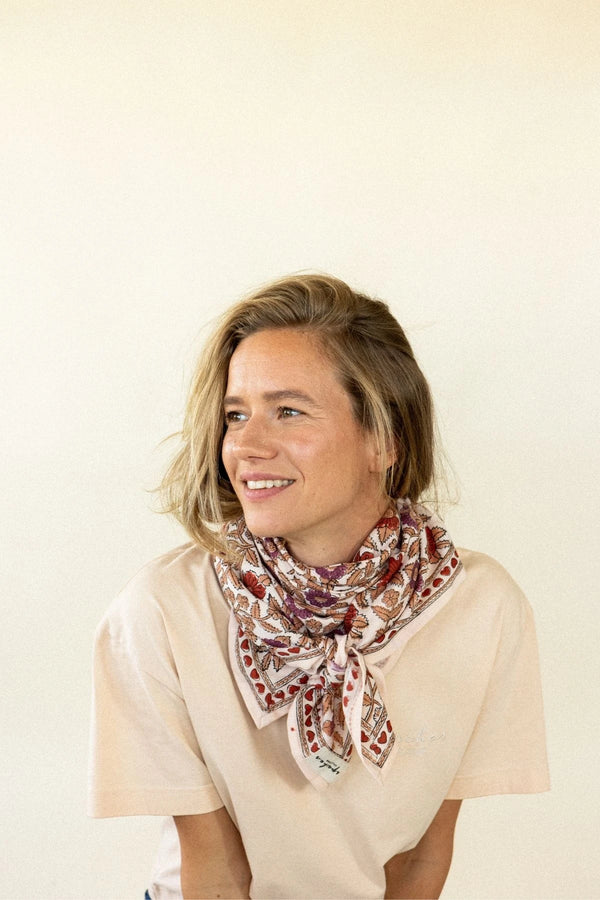 Foulard Latika 'Coeur' Macadamia fire | APACHES COLLECTIONS