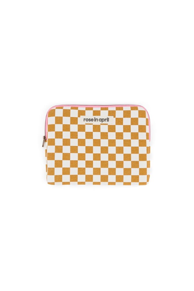 Housse d'iPad 'Anouk' Damier Caramel | ROSE IN APRIL