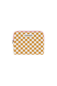 Housse d'iPad 'Anouk' Damier Caramel | ROSE IN APRIL