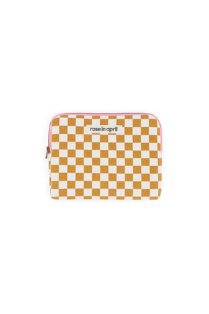 Housse d'iPad 'Anouk' Damier Caramel | ROSE IN APRIL