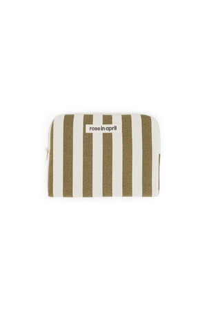 Housse d'iPad 'Anouk' Rayures Olive / Ecru | ROSE IN APRIL