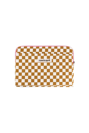 Housse d'ordinateur 'Octave' 13-14" Damier Caramel | ROSE IN APRIL