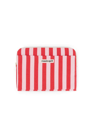 Housse d'ordinateur 'Octave' 13-14" Rayures Candy pink / Rouge | ROSE IN APRIL