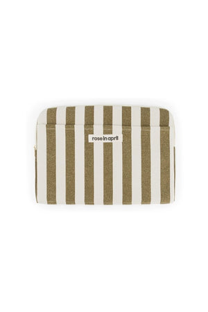 Housse d'ordinateur 'Octave' 13-14" Rayures Olive / Greige | ROSE IN APRIL