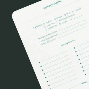 Cahier de recettes "Mes aromates" vert menthe | LES ÉDITIONS DU PAON