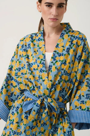 Kimono long 'Blue Roses' | LUCAS DU TERTRE