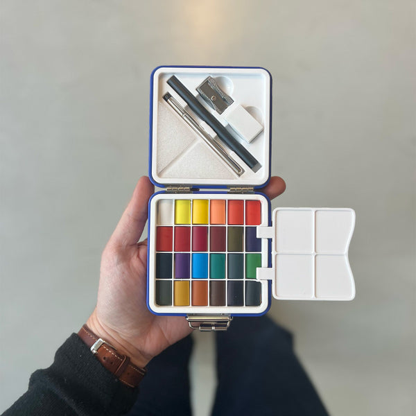 Kit aquarelle de voyage bleu