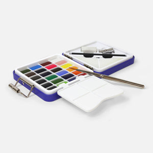 Kit aquarelle de voyage bleu