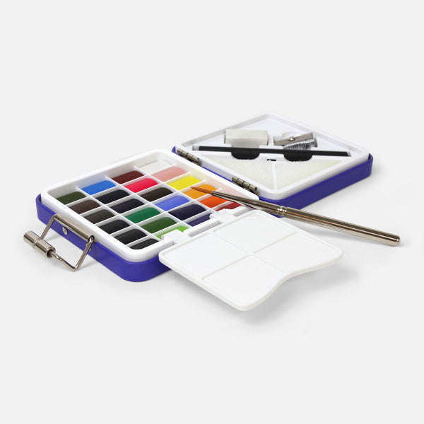Kit aquarelle de voyage bleu
