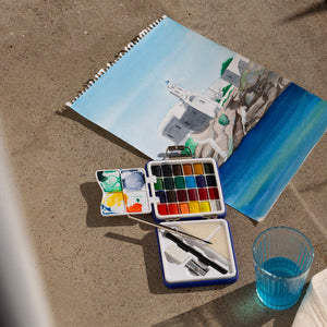 Kit aquarelle de voyage bleu