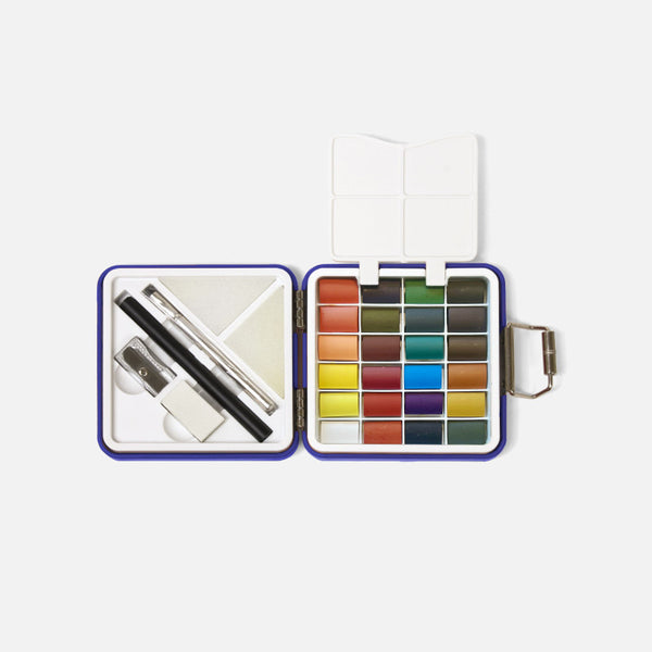 Kit aquarelle de voyage bleu