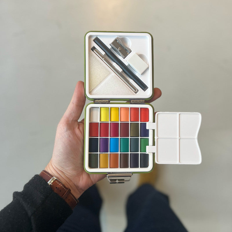 Kit aquarelle de voyage olive