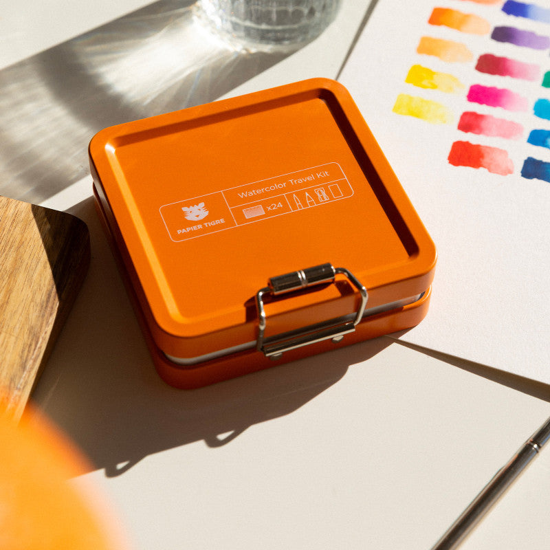 Kit aquarelle de voyage orange