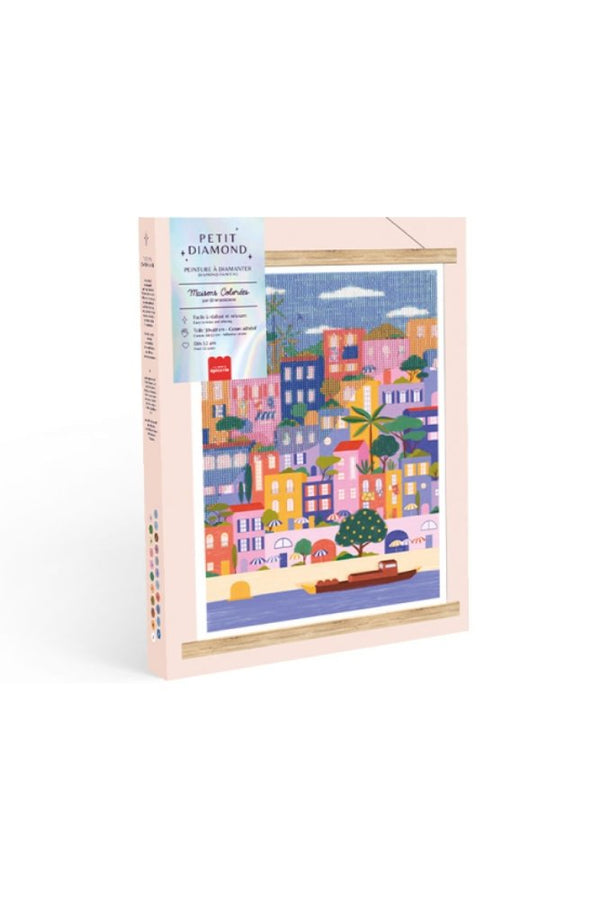 Kit de Diamond Painting 'Maisons Colorées' par Coralie Fau | LA PETITE ÉPICERIE