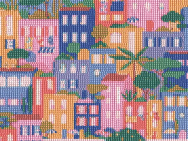 Kit de Diamond Painting 'Maisons Colorées' par Coralie Fau | LA PETITE ÉPICERIE