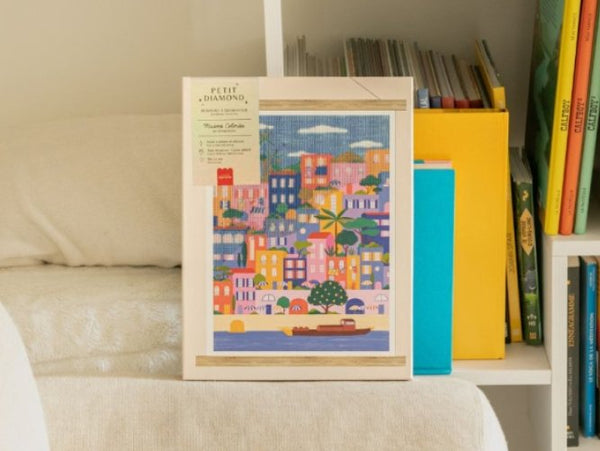 Kit de Diamond Painting 'Maisons Colorées' par Coralie Fau | LA PETITE ÉPICERIE