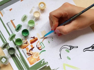 Kit peinture au numéro Petit Pinceau 'Boulangeries Parisiennes' | LA PETITE ÉPICERIE