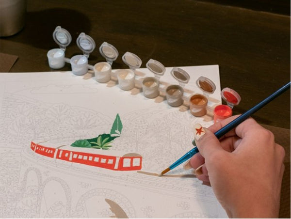 Kit peinture au numéro Petit Pinceau 'Sri-Lanka Train' | LA PETITE ÉPICERIE