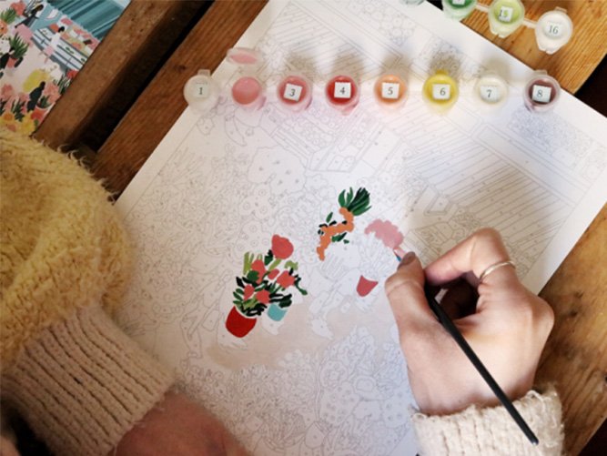 Kit peinture au numéro Petit Pinceau 'Flower Market' | LA PETITE ÉPICERIE