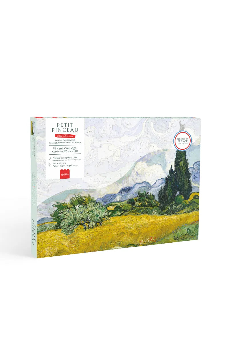 Kit peinture au numéro Petit Pinceau 'Cyprès aux blés d’or' par Vincent Van Gogh | LA PETITE ÉPICERIE