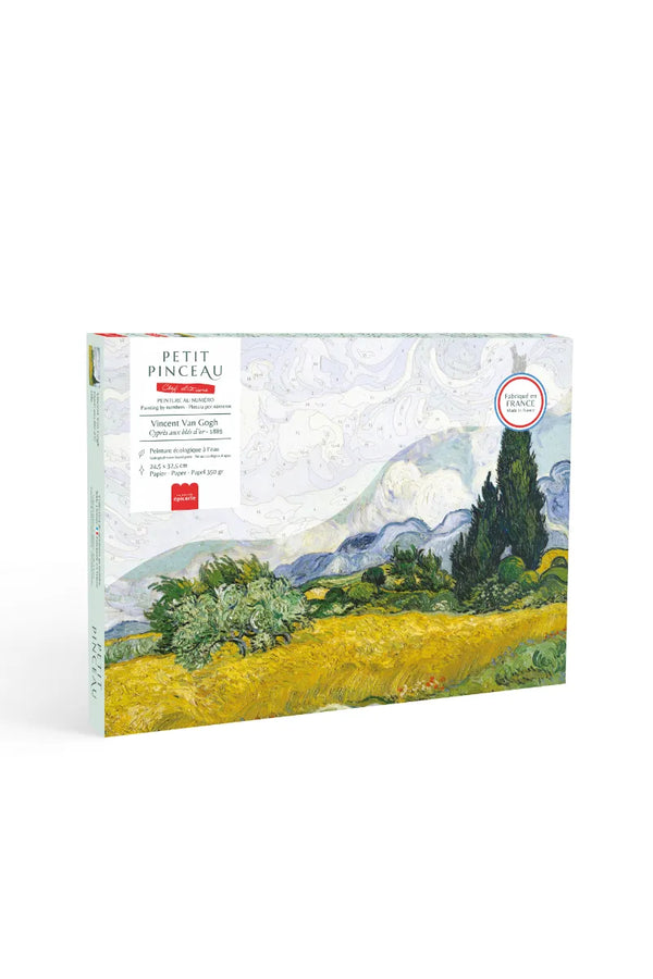 Kit peinture au numéro Petit Pinceau 'Cyprès aux blés d’or' par Vincent Van Gogh | LA PETITE ÉPICERIE