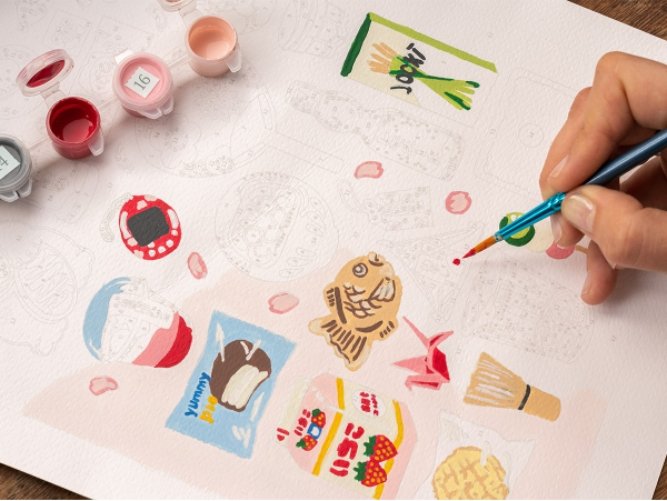 Kit peinture au numéro Petit Pinceau 'Week-end à Tokyo' | LA PETITE ÉPICERIE
