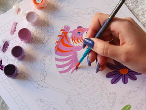 Kit peinture au numéro Petit Pinceau 'Tigre Fleuri' | LA PETITE ÉPICERIE