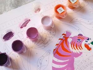 Kit peinture au numéro Petit Pinceau 'Tigre Fleuri' | LA PETITE ÉPICERIE