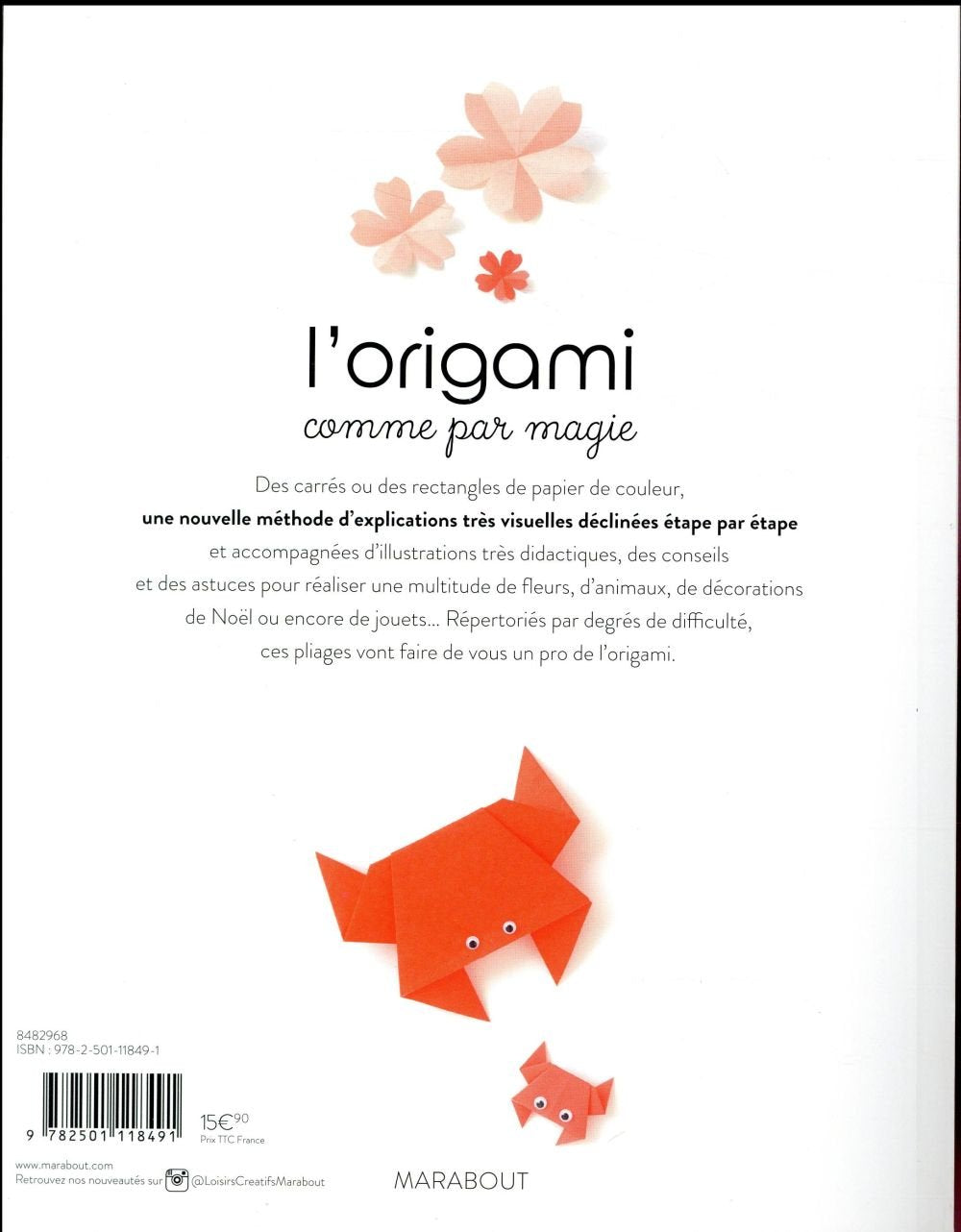 Livre 'L'origami comme par magie' Tome 1 - Adeline Klam | MARABOUT