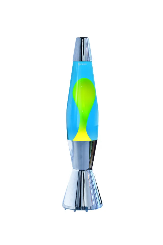 Lampe à lave 'Baby' Argent Bleu-Jaune | MATHMOS