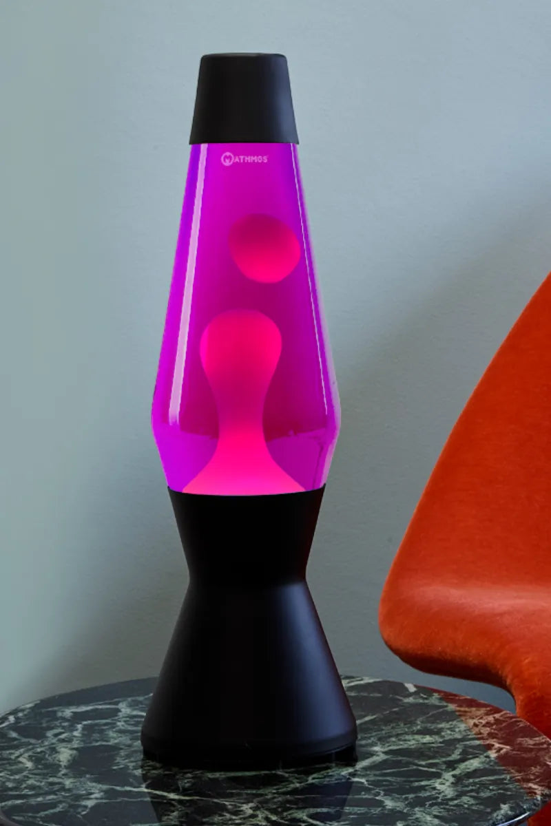 Lampe à lave ‘Astro’ Noir mat Rose-Rose | MATHMOS