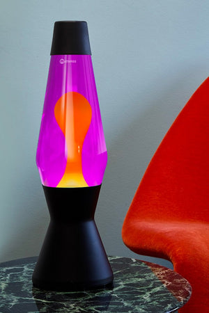 Lampe à lave 'Astro' Noir mat Violet-Orange | MATHMOS