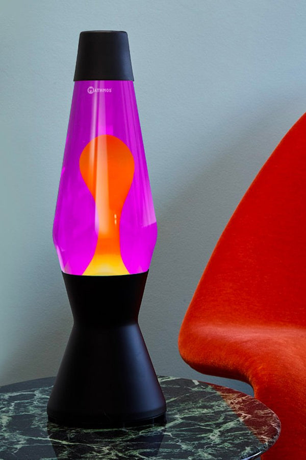 Lampe à lave 'Astro' Noir mat Violet-Orange | MATHMOS