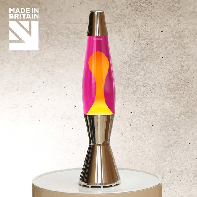 Lampe à lave 'Baby' Argent Rose-Jaune | MATHMOS