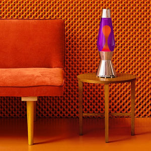 Lampe à lave 'Astro' Argent Violet-Rouge | MATHMOS