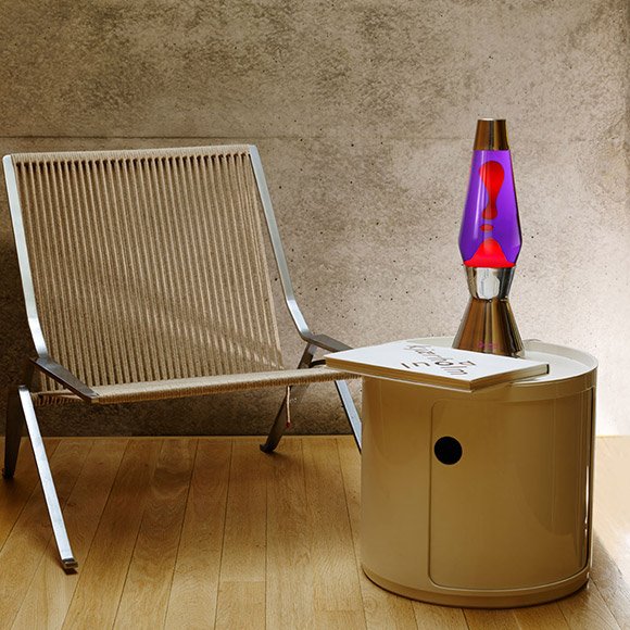 Lampe à lave 'Astro' Argent Transparent-Noir | MATHMOS