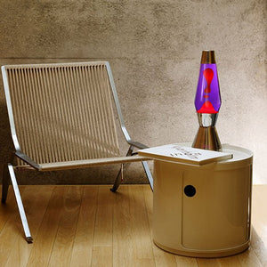 Lampe à lave 'Astro' Argent Violet-Rouge | MATHMOS