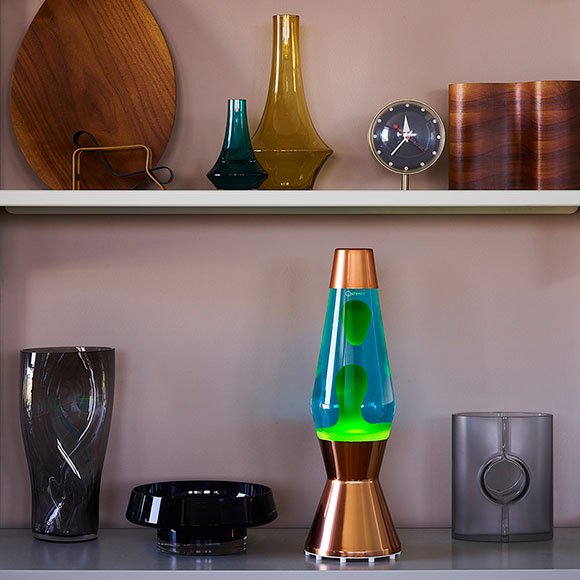 Lampe à lave 'Astro' Cuivre Violet-Orange | MATHMOS