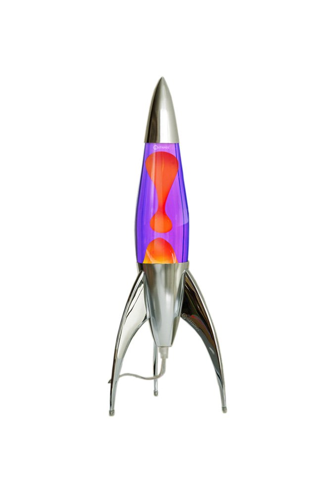Lampe à lave 'Telstar' Argent Violet-Orange | MATHMOS