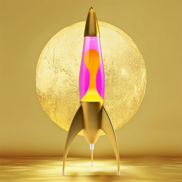 Lampe à lave 'Telstar' Or Rose-Jaune | MATHMOS